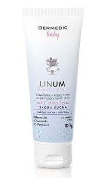 DERMEDIC LINUM EMOLIENT BABY Krem nawilżająco-kojący 100 g