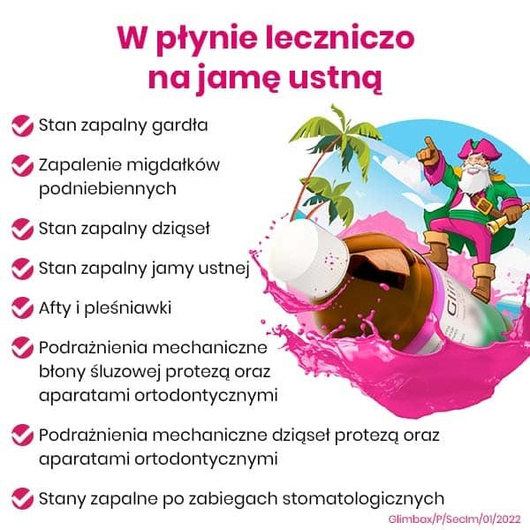 GLIMBAX 0,74 mg/ml,  roztwór do płukania jamy ustnej i gardła 200 ml 