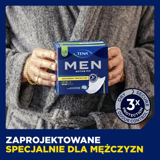 Tena Men Active Fit Level 1 Wkładki anatomiczne, 24 sztuki 