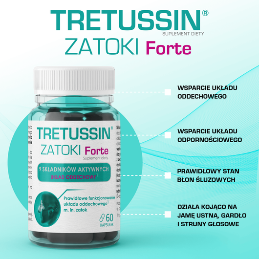 Tretussin Zatoki Forte kapsułki twarde x 60 sztuk