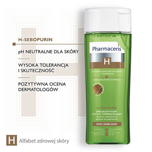 Pharmaceris H-Sebopurin Specjalistyczny szampon normalizujący do skóry łojotokowej, skłonnej do podrażnień, 250 ml