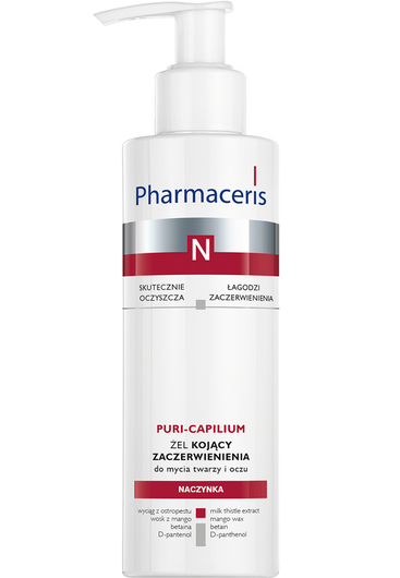 Pharmaceris N Puri-Capilium Żel kojący zaczerwienienia do mycia twarzy i oczu, 190 ml