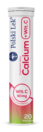 Calcium 300 +Vit. C poziomka x 20 tabletek