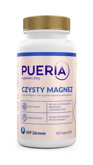 Pueria Czysty Magnez kapsułki, 60 sztuk