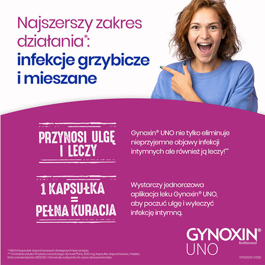 GYNOXIN UNO,  1 kapsułka dopochwowa