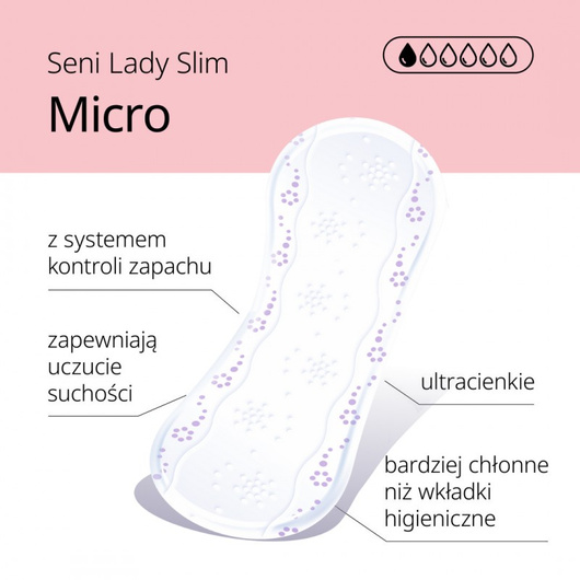 Seni Lady Slim Micro Wkładki urologiczne, 28 sztuk