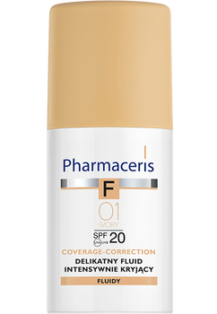 Pharmaceris F Coverage-Correction 01 Ivory Delikatny fluid intensywnie kryjący SPF 20, 30 ml
