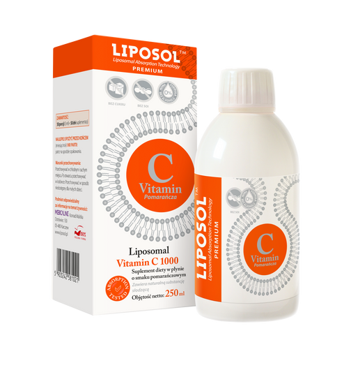 Aliness Liposol C 1000™ Liposomalna Witamina C Smak pomarańczowy, 250 ml