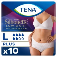 Tena Silhouette Plus White Romiar L (95-125cm) Majtki chłonne, 10 sztuk