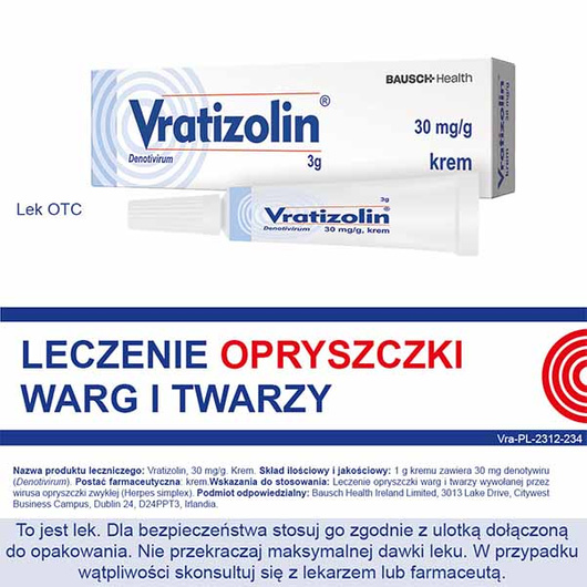 Vratizolin 30 mg/g, krem 3 g