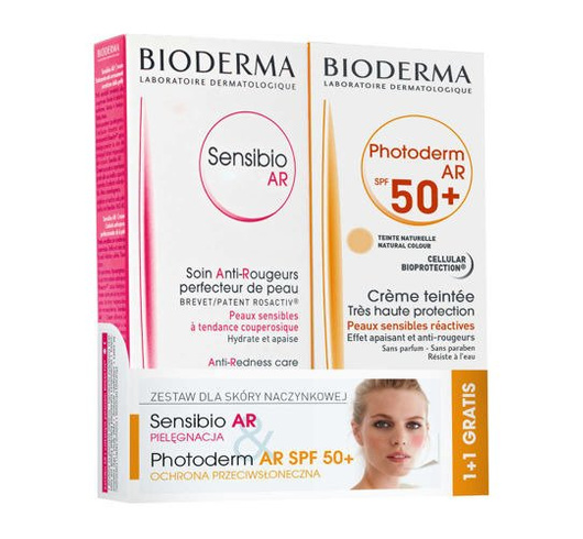 BIODERMA SENSIBIO AR Krem 40ml  + PHOTODERM AR SPF 50+,30ml