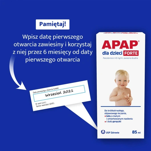 APAP dla dzieci Forte o smaku pomarańczowym, 85 ml