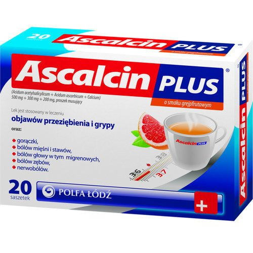 Ascalcin Plus o smaku grejpfrut.x 20 sasz