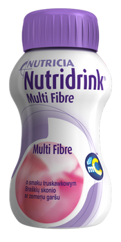 NUTRIDRINK MULTI FIBRE o smaku truskawkowym 4 sztuki x 125 ml