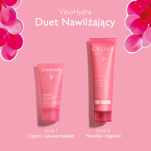 Caudalie VinoHydra Duet Nawilżający Krem Sorbet + Żel myjący 