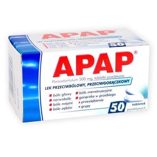 APAP 500 mg, 50 tabletek powlekanych