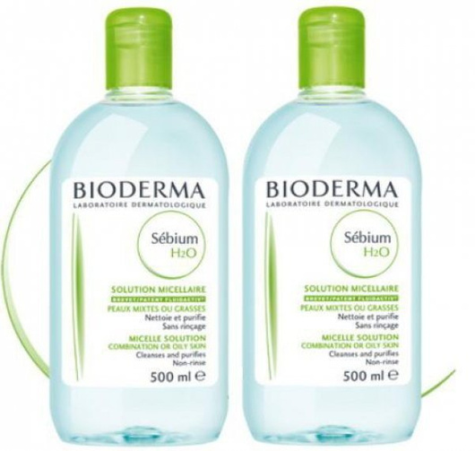 BIODERMA SEBIUM H2O Płyn micelarny 2x500ml