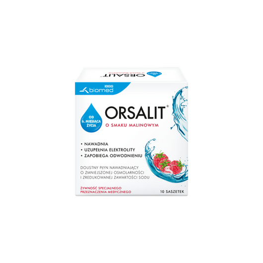 ORSALIT o smaku malinowym, 10 saszetek
