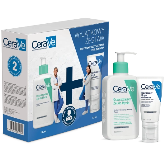CeraVe Zestaw Żel do mycia + Krem do twarzy