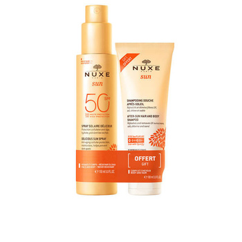 NUXE SUN Mleczko w sprayu do opalania do twarzy i ciała SPF50+ 150ml + żel pod prysznic po opalaniu 100 ml