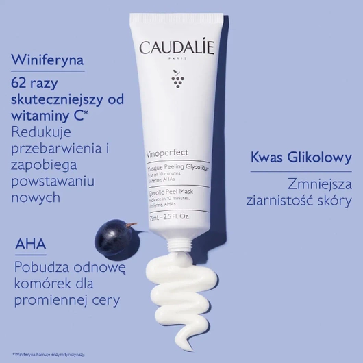 CAUDALIE VINOPERFECT Maska glikolowa do twarzy, 75ml