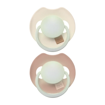 Lovi Prime Smoczek silikonowy dynamiczny 18m+ Ivory Glow/Blush Glow, 2 sztuki