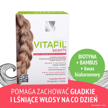 Vitapil beauty kapsułki na gładkie i lśniące włosy, 30 sztuk