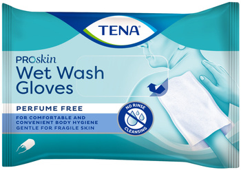 TENA ProSkin Wet Wash Gloves Nawilżane Myjki-Rękawice, 8 sztuk