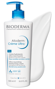Bioderma Atoderm Crème Ultra Krem ultranawilżający do twarzy i ciała, 500 ml