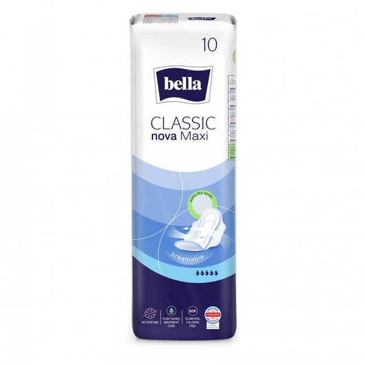 Bella Classic Nova Maxi Superchłonne podpaski higieniczne, 10 sztuk