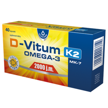 D-Vitum 2000 j.m.K2 MK7 Omega-3, 40 kapsułek miękkich