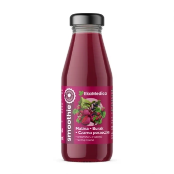 EkaMedica Smoothie Malina – Burak – Czarna Porzeczka, 250 ml