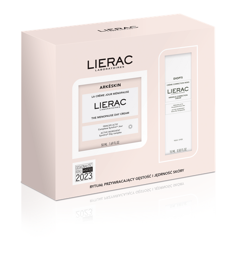 LIERAC ARKESKIN Zestaw Krem na dzień dla kobiet w okresie menopauzy, 50ml + Krem pod oczy przeciwzmarszczkowy, 15ml 