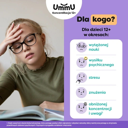 UmmU KoncentRacja 12+, 40 tabletek do żucia