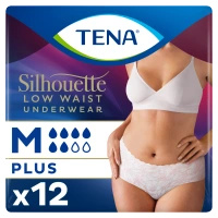 Tena Silhouette Plus White Rozmiar M (75-100cm) Majtki chłonne, 12 sztuk