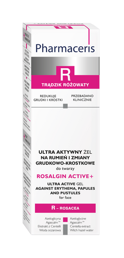 PHARMACERIS R ROSALGIN ACTIVE+ Ultra aktywny żel na rumień i zmiany grudkowo-krostkowe do twarzy 30ml