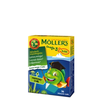 MOLLER'S OMEGA-3 RYBKI smak owocowy, 36 żelek