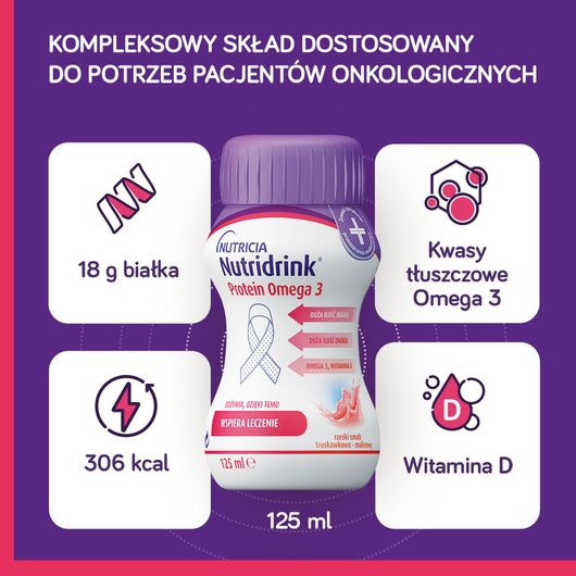 Nutridrink Protein Omega 3 o smaku mango-brzoskwinia, 4x125 ml