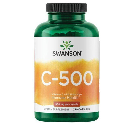 Swanson Witamina C 500 mg z Dziką Różą, 250 kapsułek