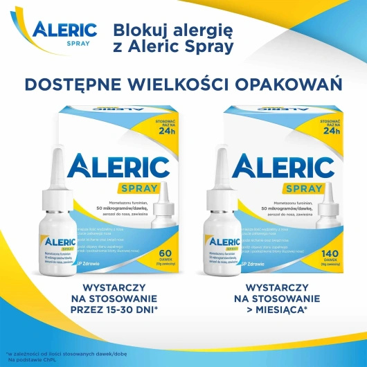 ALERIC SPRAY 50 μg/dawkę aerozol do nosa x 60 dawek