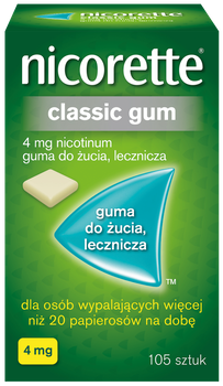 NICORETTE CLASSIC GUM 4 mg, 105 gum