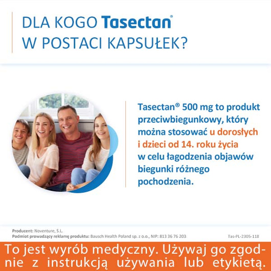 Tasectan 500 mg, 15 kapsułek