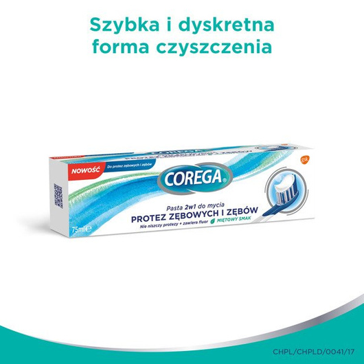 Corega Pasta 2w1 do mycia protez zębowych 75ml