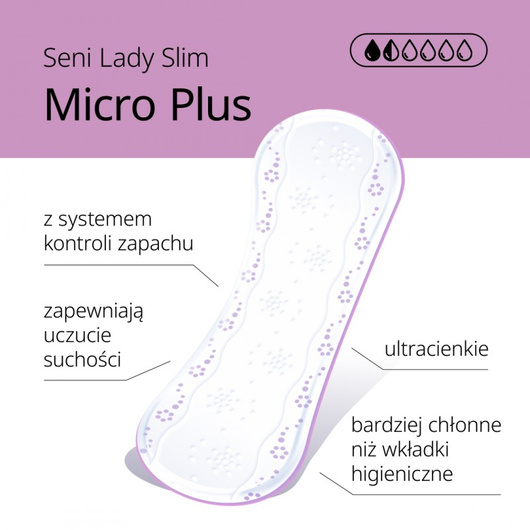 Seni Lady Slim Micro Plus Wkładki urologiczne, 20 sztuk