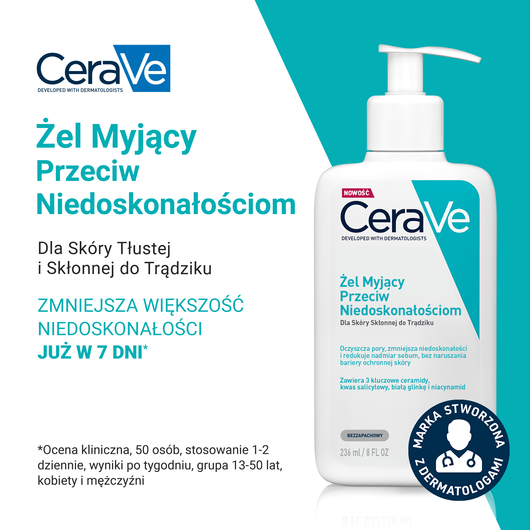 CeraVe Żel myjący przeciw niedoskonałościom, 236ml