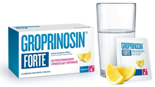 Groprinosin Forte granulat do sporządzania roztworu doustnego 1000mg,  30 saszetek