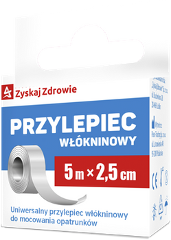 PRZYLEPIEC WŁÓKNINOWY 5m x 2,5cm ZYSKAJ ZDROWIE x 1 sztuka