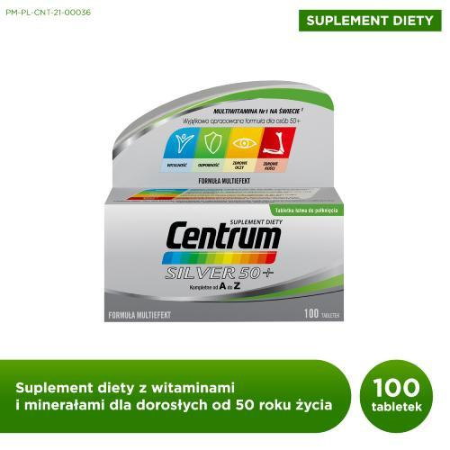 CENTRUM SILVER 50+ tabletki x 100 sztuk