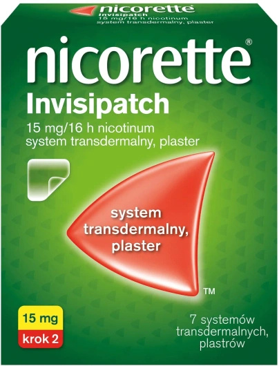 Nicorette Invisipatch 15mg/16h System transdermalny, 7 plastrów