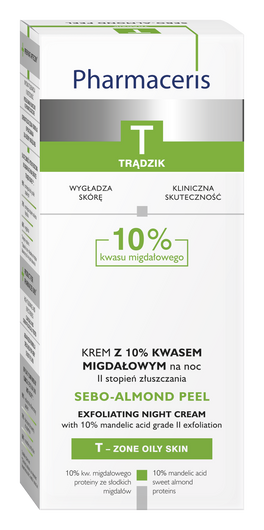 Pharmaceris T Sebo-Almond Peel Krem z 10% kwasem migdałowym na noc, 50 ml